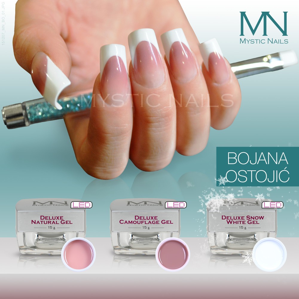 Classic Deluxe Snow White Gel 15 g Γαλλικού Τζελς Mystic Nails Greece