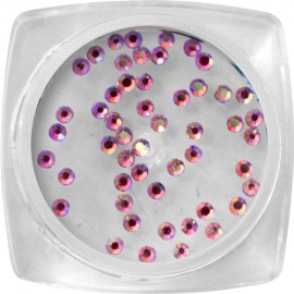Crystal stones - Pink, Holographic SS4 - 50 pcs / jar